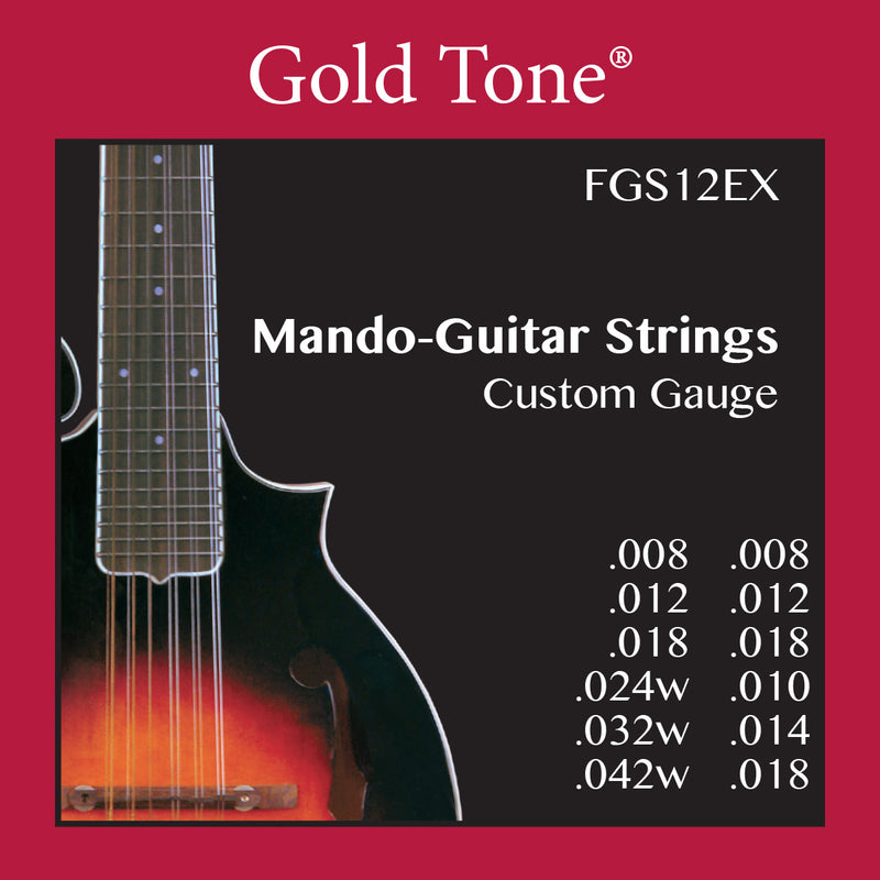 Gold Tone GT-FGS12EX Cordes Mando-Guitare 12 cordes légères