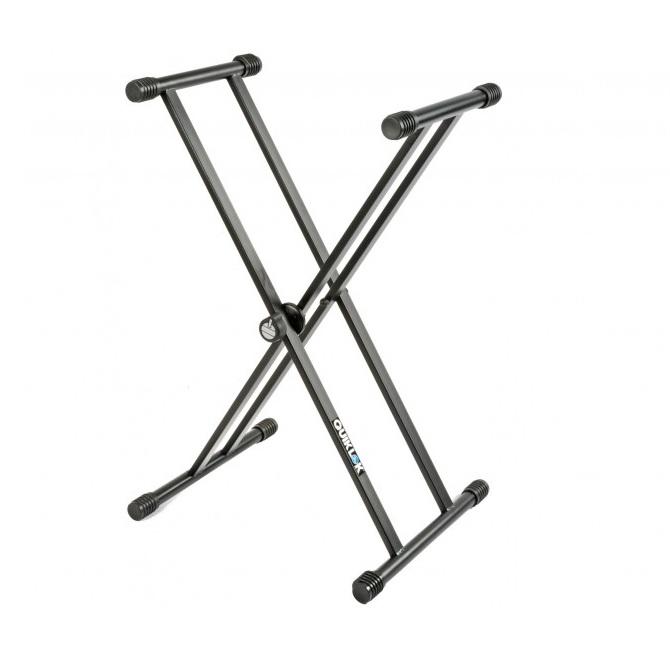 Quiklok T-20 X-Style Double Brace Keyboard Stand With Dino-Bite Locking Disc - Red One Music