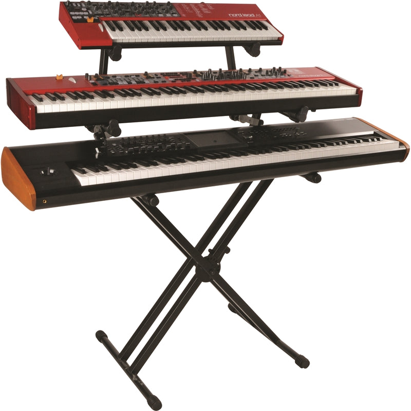 Quiklok QL723 Proseries Double Braced 3 Tier X-Style Keyboard Stand