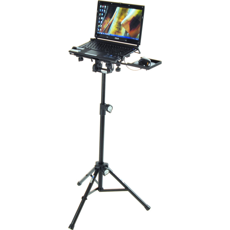 Quiklok LPH004 Tripod Laptop Stand w/ Pull-Out Mouse Tray and Side Anchors