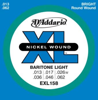 D'Addario EXL158 Nickel Wound Electric Guitar Strings Baritone Light 13-62 - Red One Music