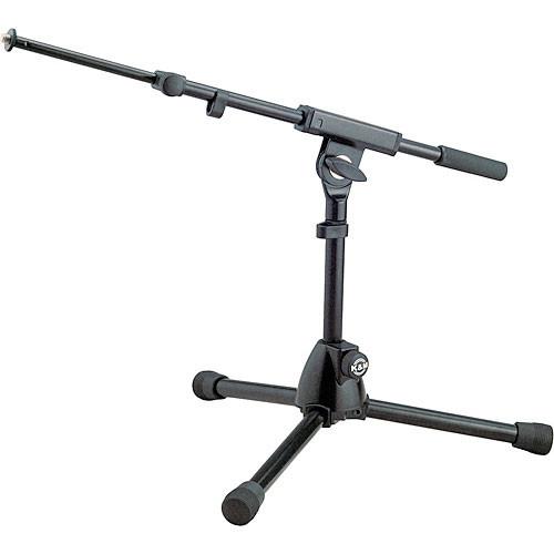 K&M 25950 Black Low Level Tripod Microphone Stand With Telescoping Boom - Height 11 280Mm Black - Red One Music