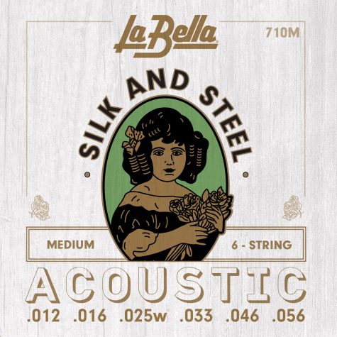 Cordes de guitare acoustique en soie et acier La Bella 710M - Medium 12-56