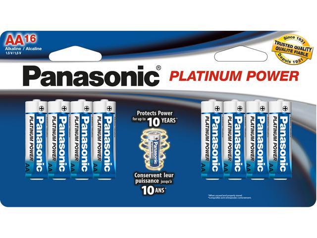 Piles AA PLATINUM POWER de Panasonic – 1,5 V, paquet de 16