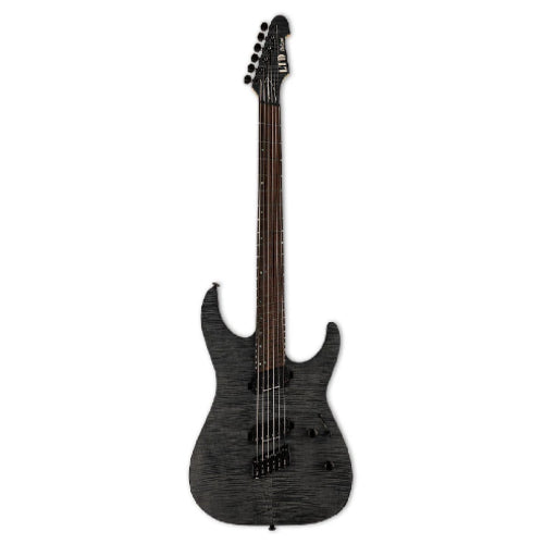 ESP LTD M-1000 Guitare électrique multi-diapasons avec frettes en éventail - See-Thru Black Satin