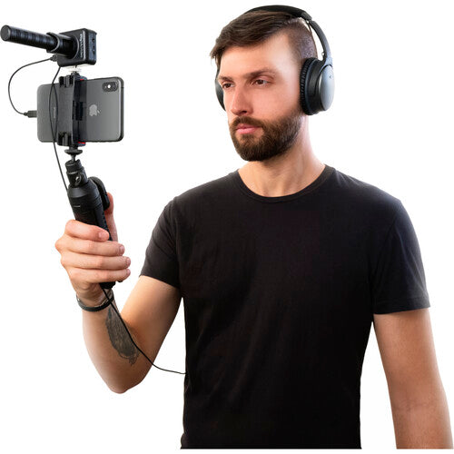 Ensemble vidéo IK Multimedia iRig Mic avec micro pour fusil de chasse et poignée pour smartphone