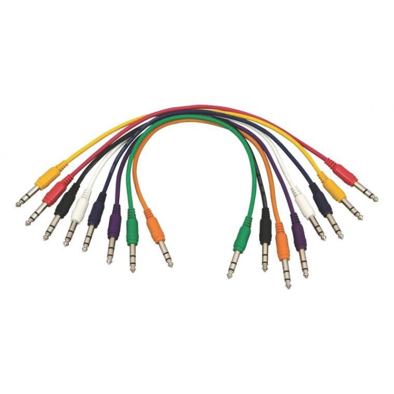 On-Stage PC18-17TRS-S TRS to TRS Straight Patch Cables 8-Pack