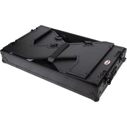 ProX XS-ZTABLEBLJR DJ Z-Table Junior Compact Workstation Flight Case w/ Table & Wheels - Black on Black