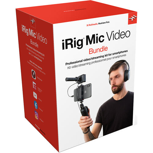 Ensemble vidéo IK Multimedia iRig Mic avec micro pour fusil de chasse et poignée pour smartphone