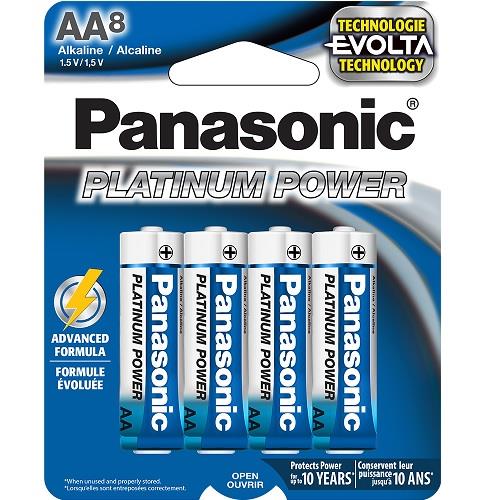 Panasonic PLATINUM POWER AA Batteries - 1.5 Volt, 8-Pack
