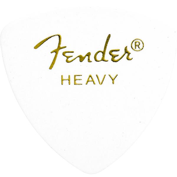 Fender Médiator de guitare forme 346 classique en celluloïd 1/2 brut – Blanc – Lourd, 72 unités