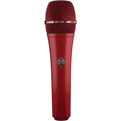 Microphone dynamique supercardioïde portatif personnalisé Telefunken M80 (rouge)