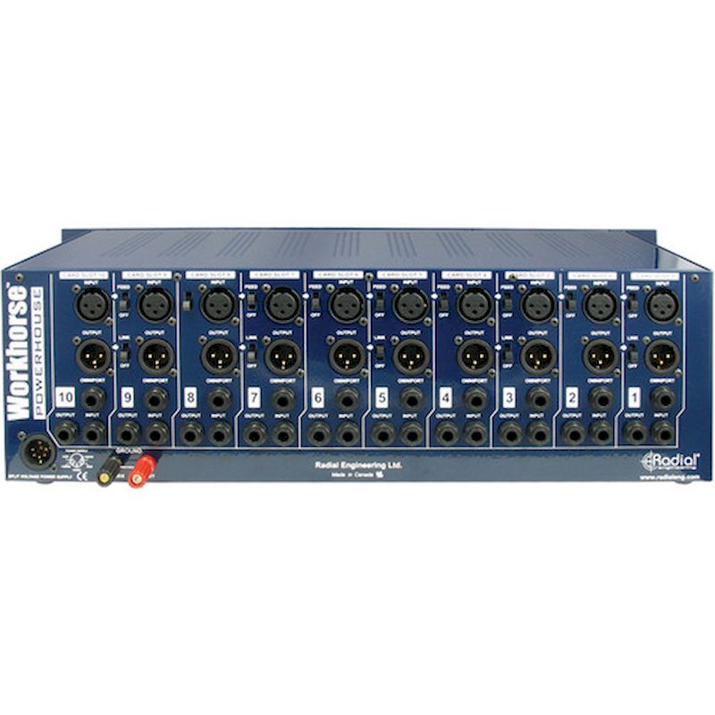 Radial Engineering Powerhouse 500 Série 10 Slot Power-Rack 19 "3RU, 1600 MA ALIMENTATION