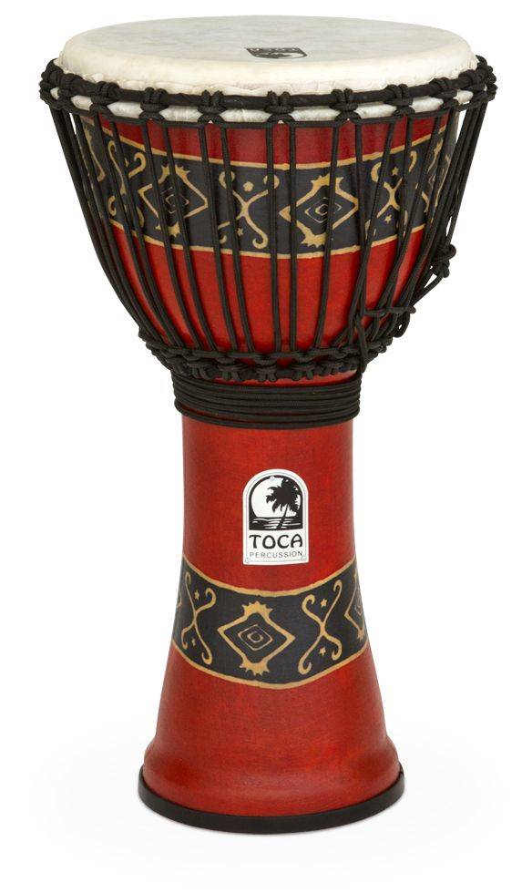 Toca SFDJ-10RP Synergy Freestyle Rope-Tuned Djembe (Bali Red) - 10"