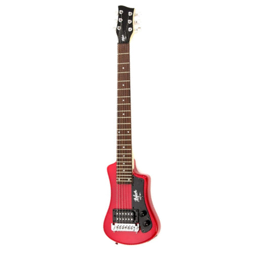 Hofner SHORTY Guitare électrique avec 1 micro Humbucker livrée avec housse de transport – Rouge