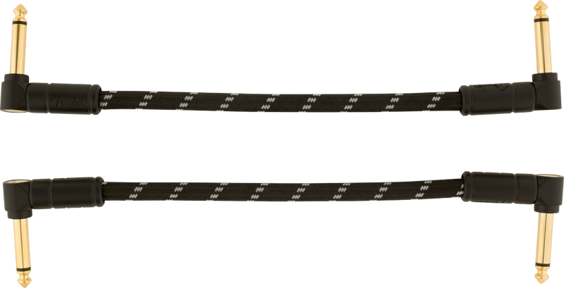 Fender Deluxe Series Câbles de raccordement pour instrument 6" - Lot de 2 Tweed noir