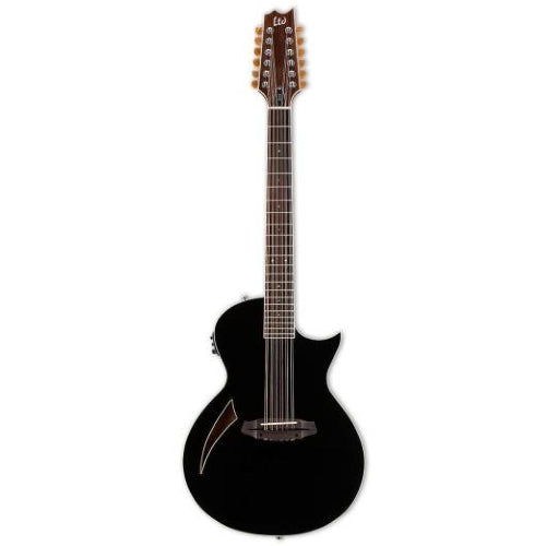 ESP TL-12 THINLINE Series 12-String Acoustic Electric Guitar (Black)