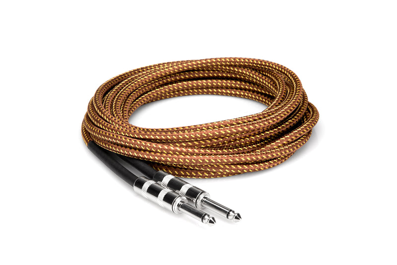 Hosa GTR-518 Mono 1/4" Male to 1/4" Male Guitar Cable (Tweed) - 18'