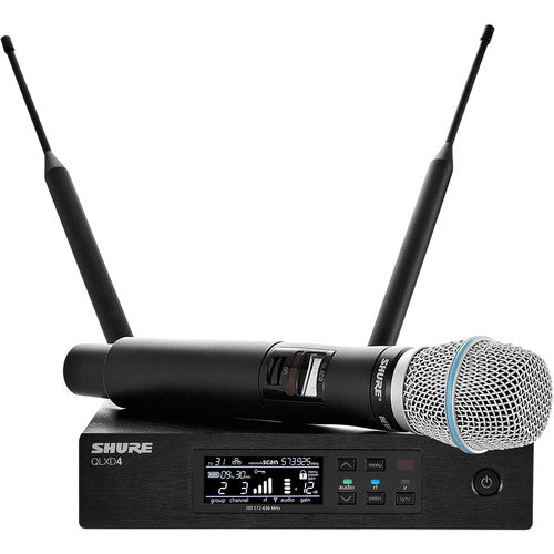 Shure QLXD24/B87A Système de microphone portable numérique sans fil avec capsule Beta 87A (G50 : 470 à 534 MHz)