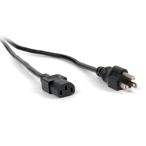 Williams AV WLC 004 3-Pin US Main Power Cord for CHG 3512 Charger, IC-2 Control Console, and WIR TX75 Transmitter (Black, 7.5')