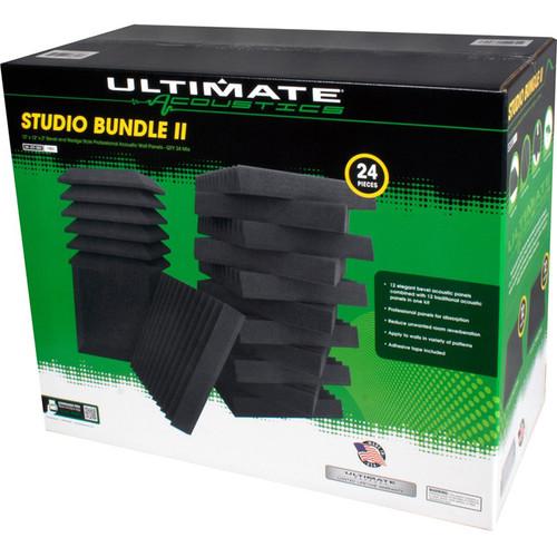 Ultimate Acoustics Studio Bundle Ii  24-Piece Acoustic Foam Bevels Amp Wedges - Red One Music