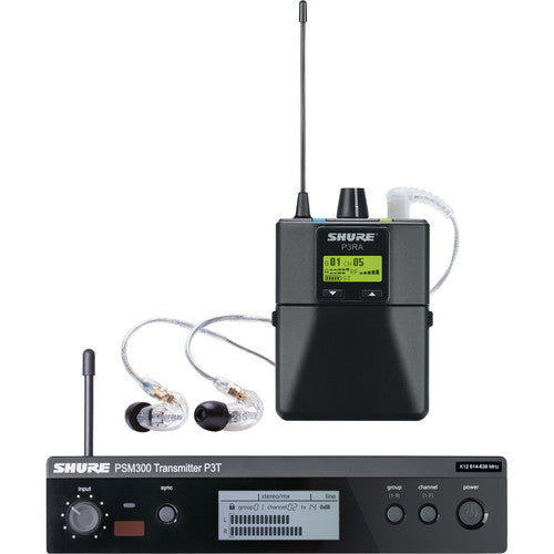 Shure P3TRA215CL-H20 Stereo Personal Monitor System with IEM (H20: 518-541 MHz) - Red One Music
