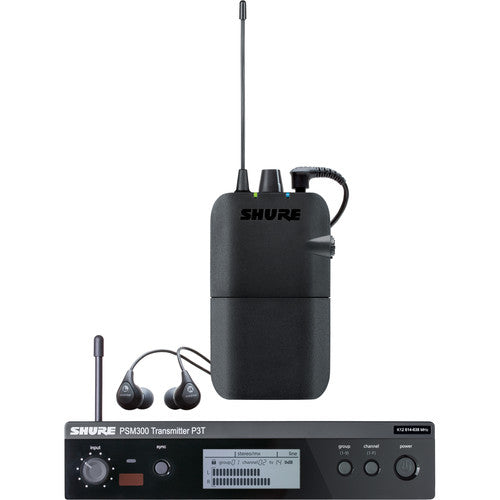 Shure P3TR112GR-H20 Stereo Personal Monitor System with IEM (H20: 518-541 MHz) - Red One Music