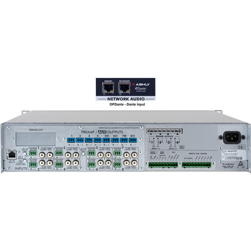 Ashly PEMA 4125.70D Amplificateur de puissance réseau Pema 4 canaux 500 W avec carte OPDante et suite logicielle Protea DSP (70 V)