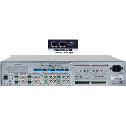 Ashly PEMA 8250.70D 8-Channel 2000W Pema Network Power Amplifier with OPDante Card & Protea DSP Software Suite (70V)
