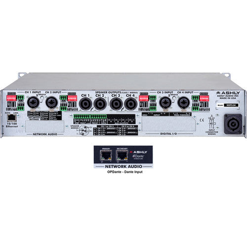 Ashly NXP3.04D Amplificateur de puissance réseau multimode 4 canaux avec suite logicielle Protea DSP et interface numérique Dante