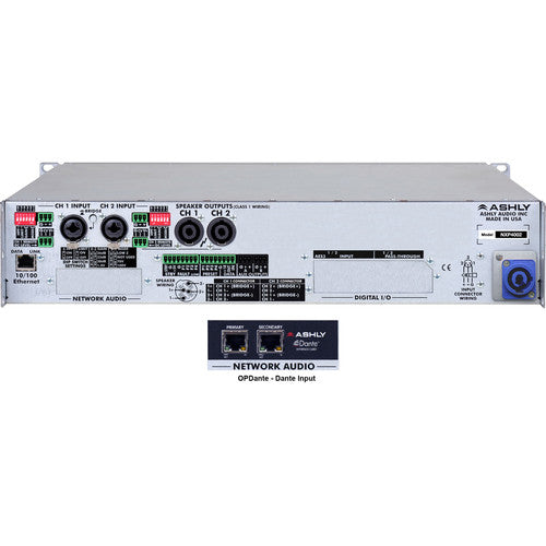 Ashly NXP4002D Amplificateur de puissance réseau multimode 2 canaux avec suite logicielle Protea DSP et interface numérique Dante