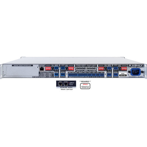 Ashly NXE1504BD nXe Series Amplificateur de puissance multimode réseau 4 canaux avec cartes OPDAC4 et OPDante (4 x 150 W)