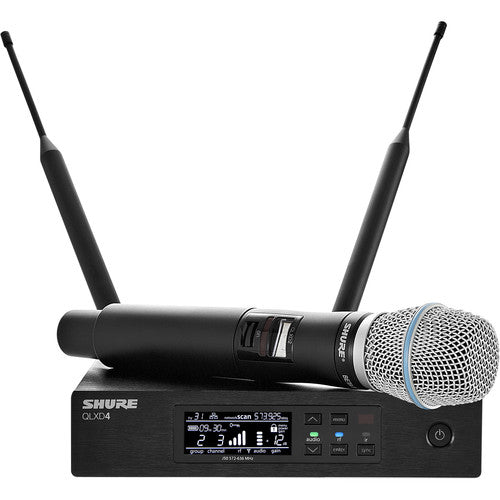 Shure QLXD24/B87A Système de microphone portable numérique sans fil avec capsule Beta 87A (H50 : 534 à 598 MHz)