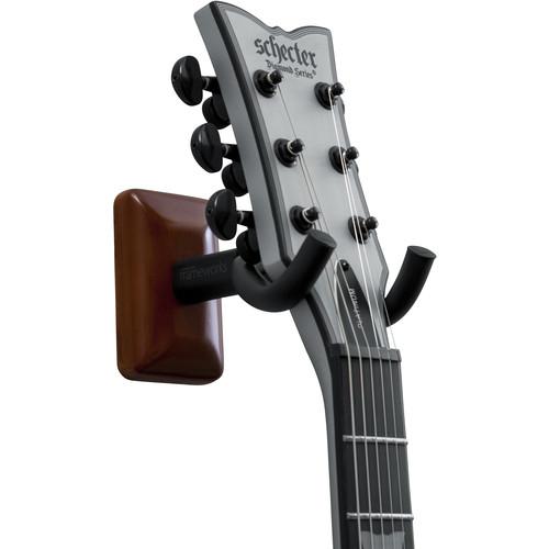 Gator Gfw-Gtr-Hngrmhg Wall-Mounted Guitar Hanger With Mahogany Mounting Plate - Red One Music