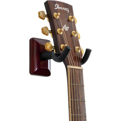 Gator Gfw-Gtr-Hngrchr Wall-Mounted Guitar Hanger With Cherry Mounting Plate - Red One Music