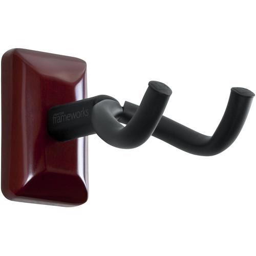 Gator Gfw-Gtr-Hngrchr Wall-Mounted Guitar Hanger With Cherry Mounting Plate - Red One Music