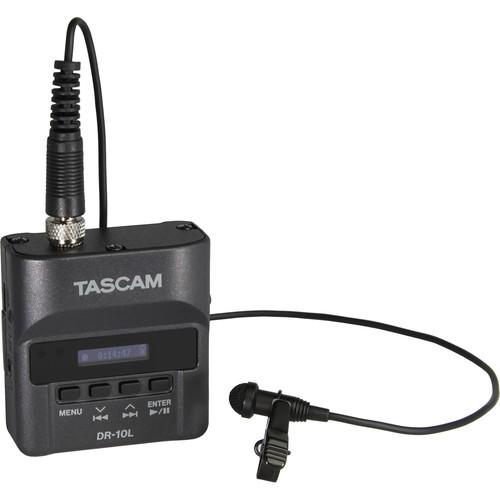 Tascam DR-10L Digital Audio Recorder With Lavalier Mic Black - Red One Music