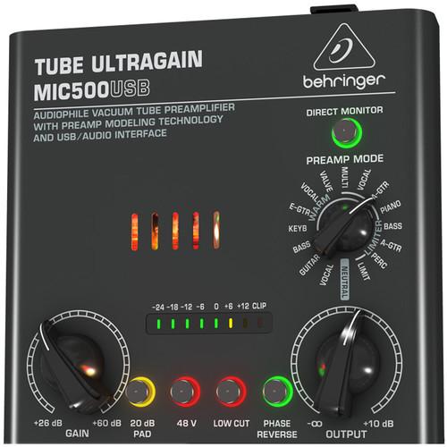 Behringer Mic500Usb Vacuum Tube Preamplifier - Red One Music