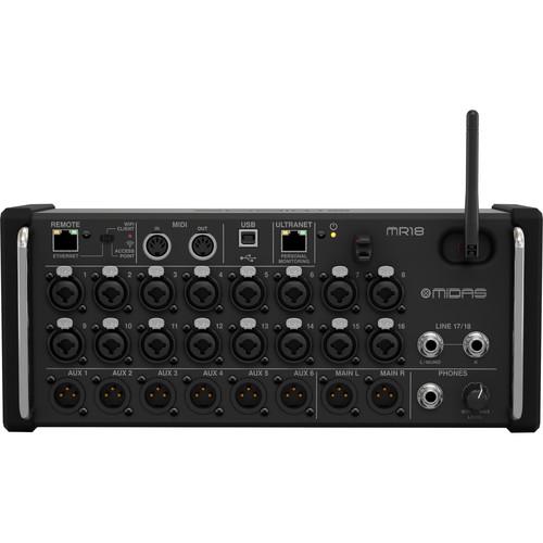 Midas MR18 18-Input Digital Mixer For Ipad Android Tablets With Wi-Fi And Usb Recorder - Red One Music