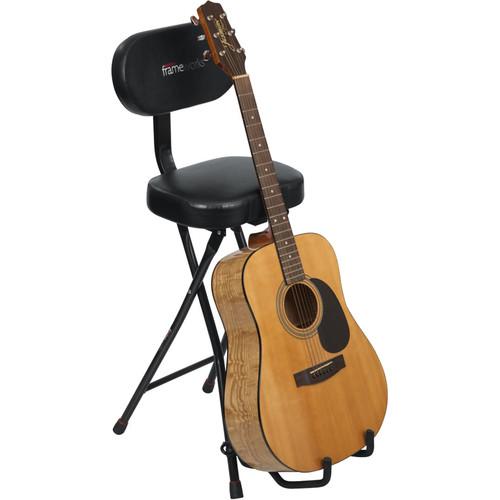 Gator Gfw-Gtr-Seat Guitar Performance Seat/Single-Guitar Stand Combo - Red One Music
