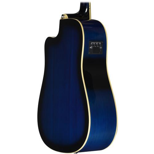 Ibanez Pf15Ece-Tbs Transparent Blue Sunburst Acoustic Guitar - Red One Music