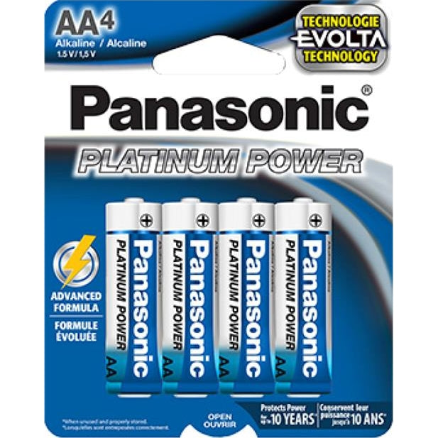 Piles AA PLATINUM POWER de Panasonic – 1,5 V, paquet de 4