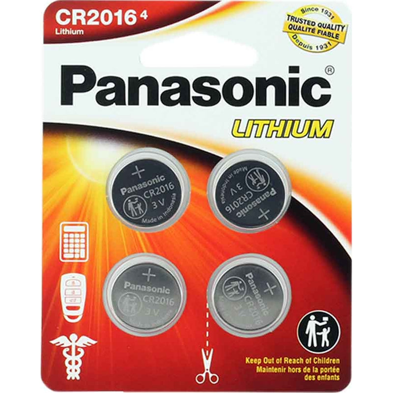 Panasonic CR2016 3V Lithium Coin Cell Battery - 90mAh, 4-Pack