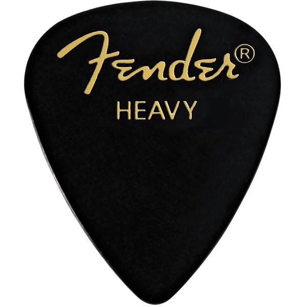 Fender Guitar Pick 351 Shape Classic Celluloid 1 Gross - Black - Heavy, 144-Count