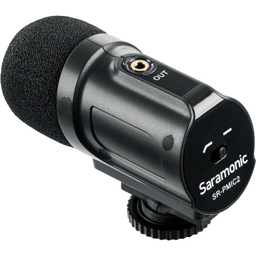 Saramonic SR-PMIC2 Mini microphone à condensateur stéréo avec support antichoc intégré