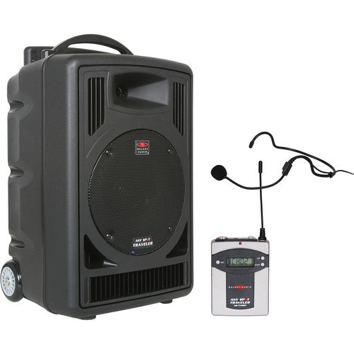 Système de sonorisation Galaxy Audio TV8 Traveler Series 120 W avec récepteur UHF unique, émetteur Bodypack et microphone casque