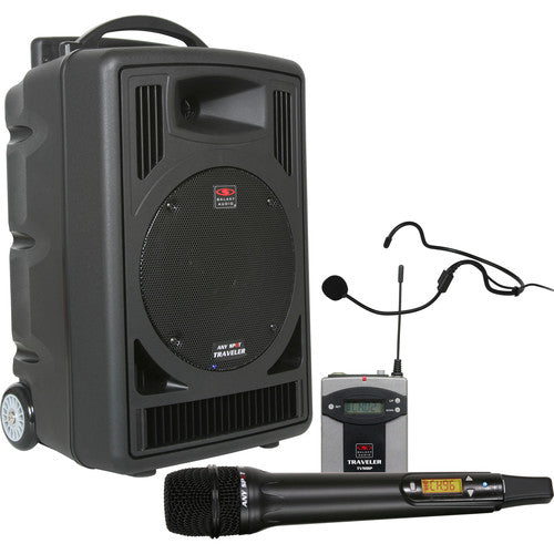 Galaxy Audio TV8 Traveler Series 120W PA Système avec lecteur CD, double récepteur UHF / Microphone sans port de fil / émetteur bodypack / casque Microphone