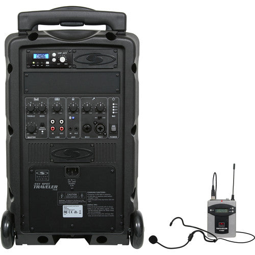 Galaxy Audio TV8 Traveler Series 120W PA System with Single UHF Receiver and Bodypack Transmitter and Headset Microphone