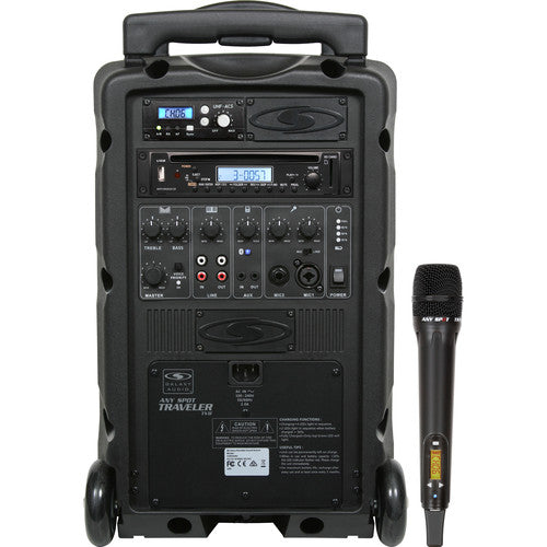 Galaxy Audio TV8 Traveler Series 120W PA System with CD Player and Single UHF Receiver and One Wireless Handheld Microphone
