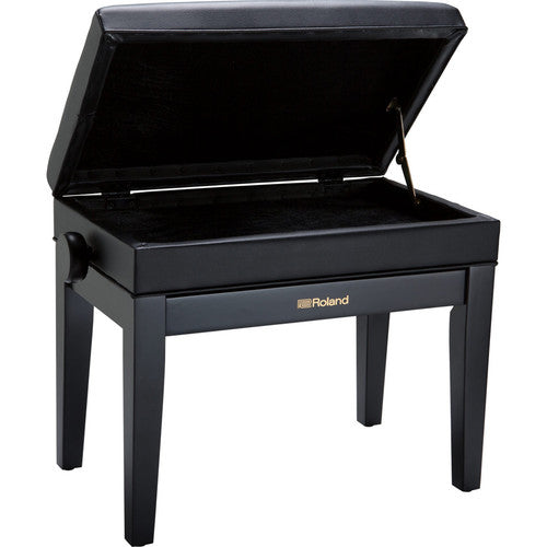 Roland RPB-400BK Piano Bench with Adjustable Cushioned Seat (Satin Black) - Red One Music
